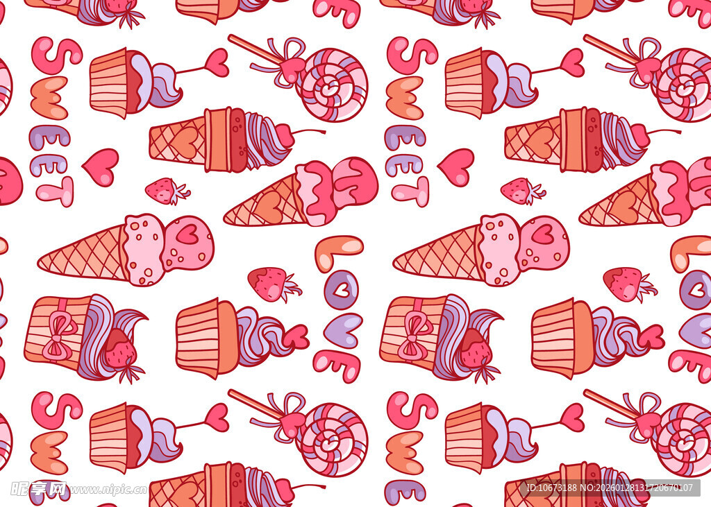 缤纷糖果图案背景