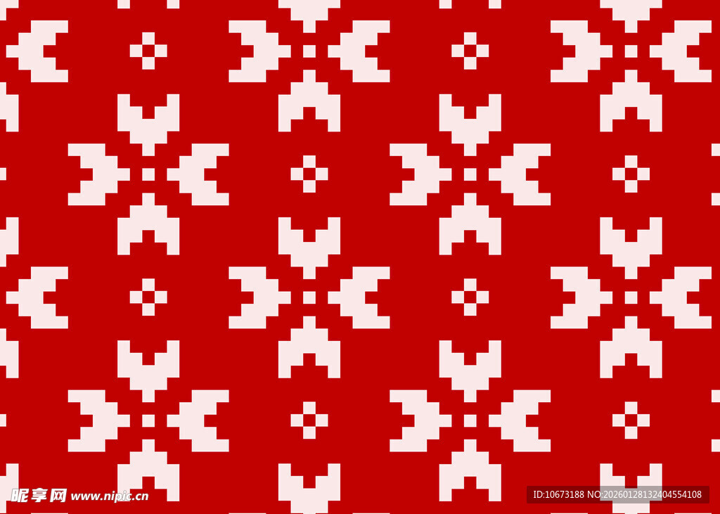 红色雪花图案针织纹理