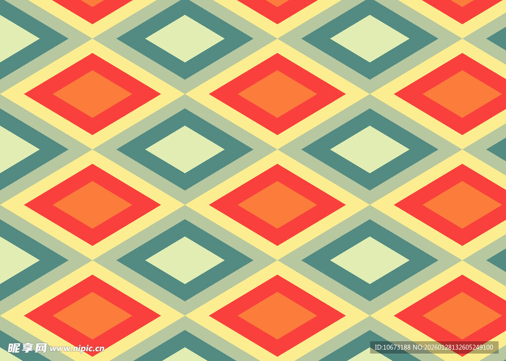 几何菱形彩色图案背景