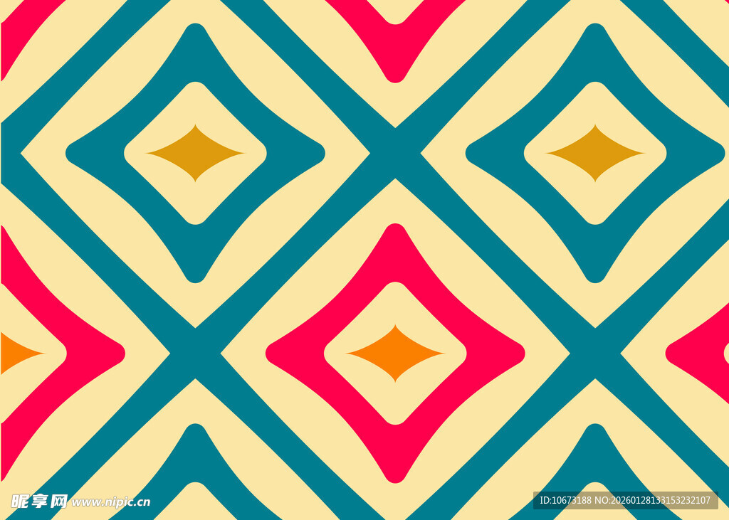 几何菱形多彩图案设计
