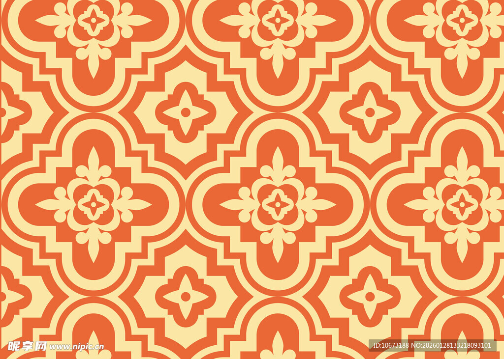 橙色几何花纹图案背景