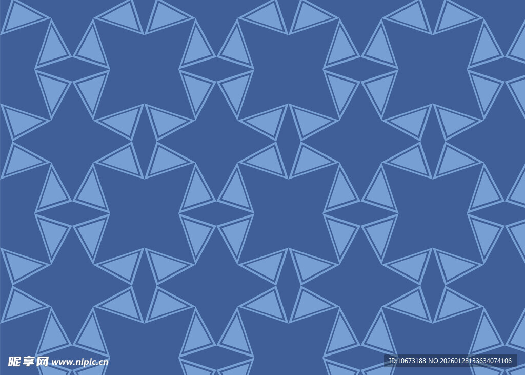 蓝色几何星形图案纹理