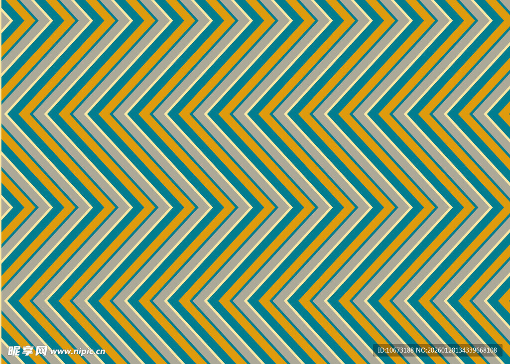 蓝绿黄锯齿形几何图案