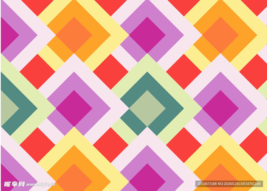 多彩几何菱形图案背景