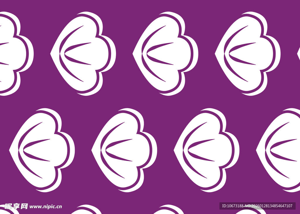 紫色心形图案无缝背景