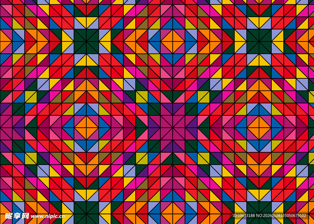 多彩几何图案无缝纹理