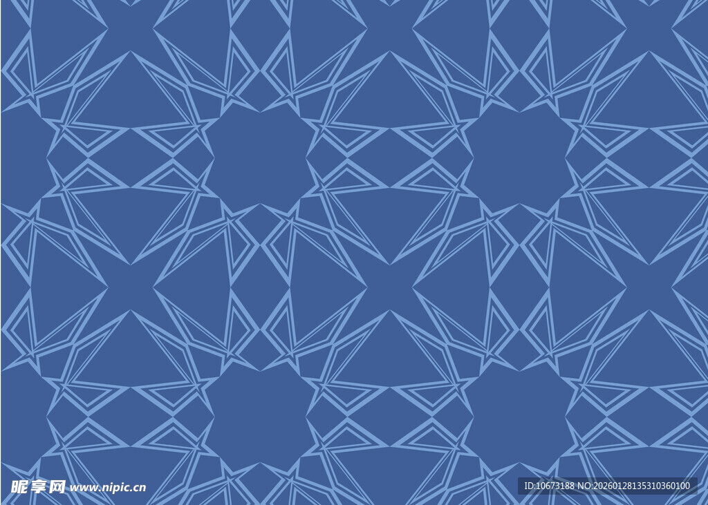 蓝色几何图案无缝背景