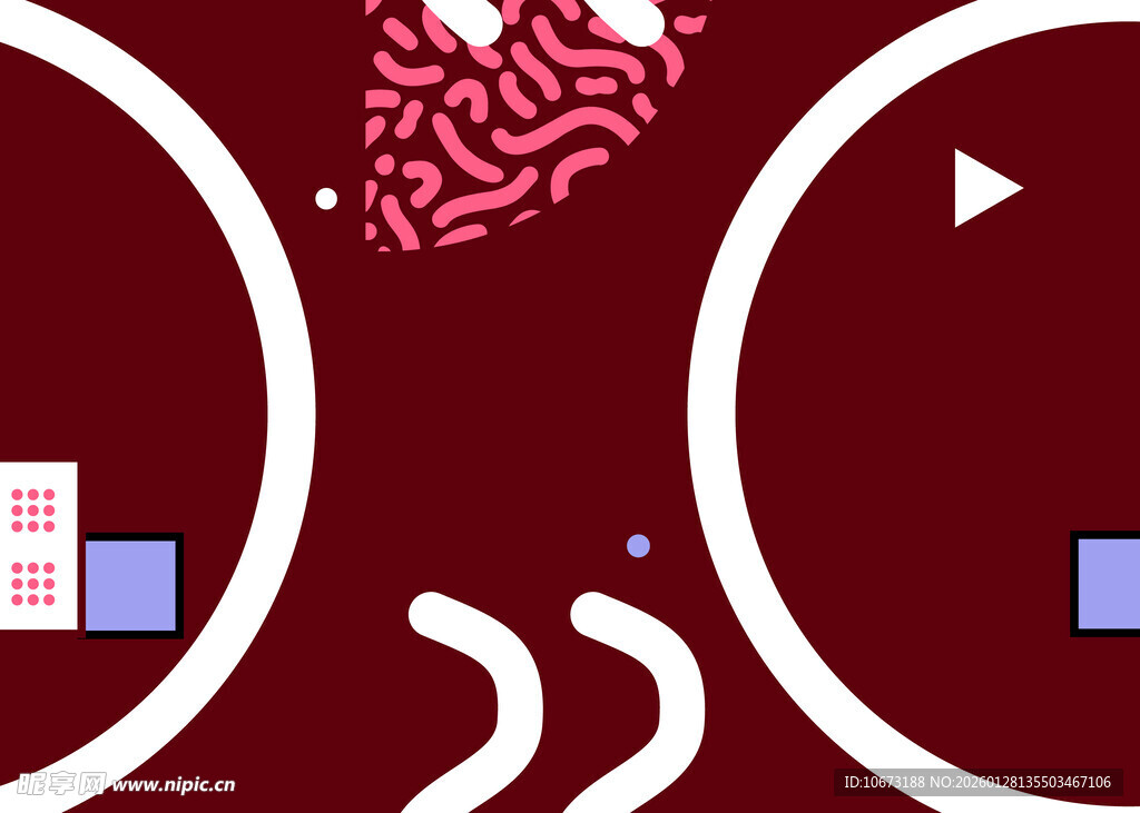 抽象红色背景几何图形画面