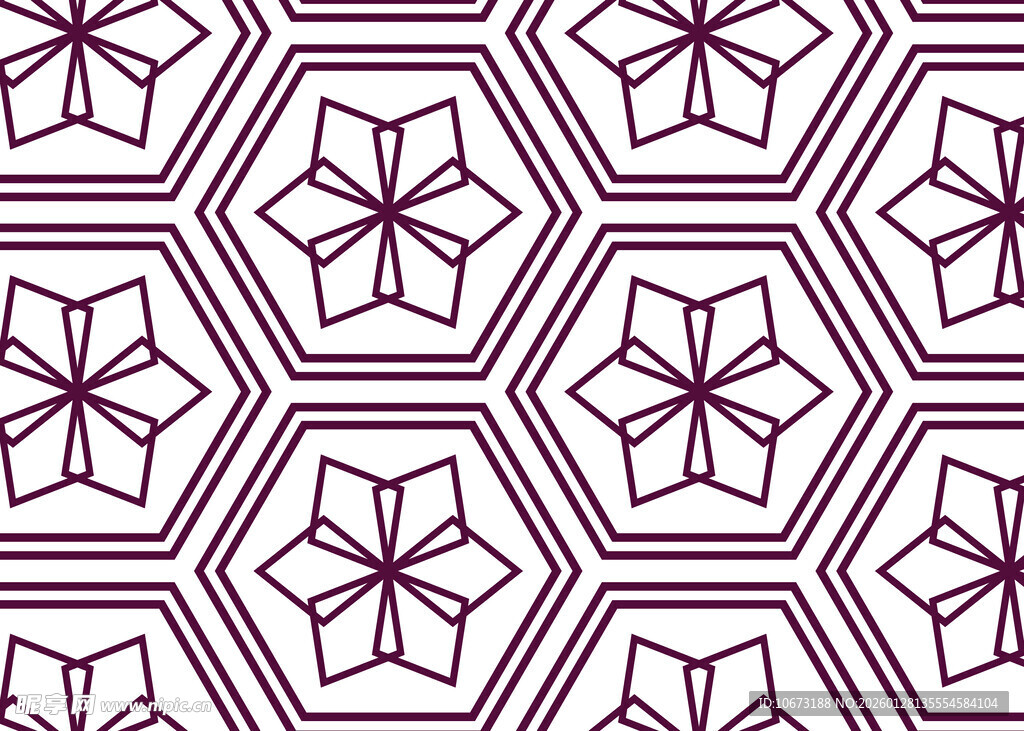 六边形几何图案纹理设计