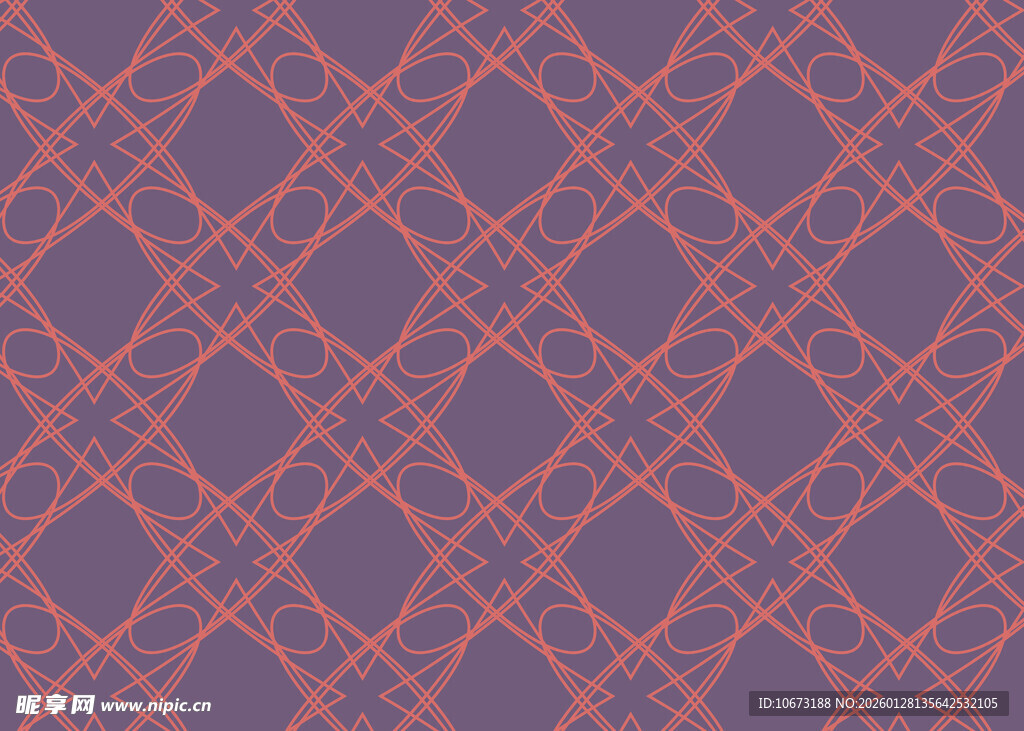 紫色底红色线条几何图案
