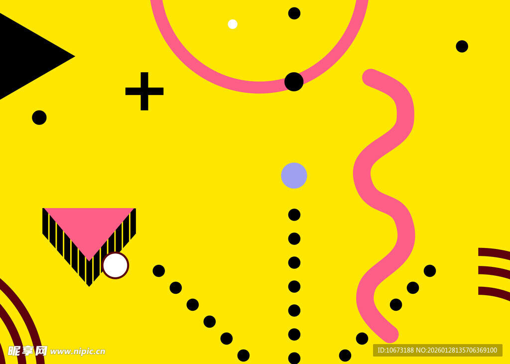 抽象几何黄色趣味图案