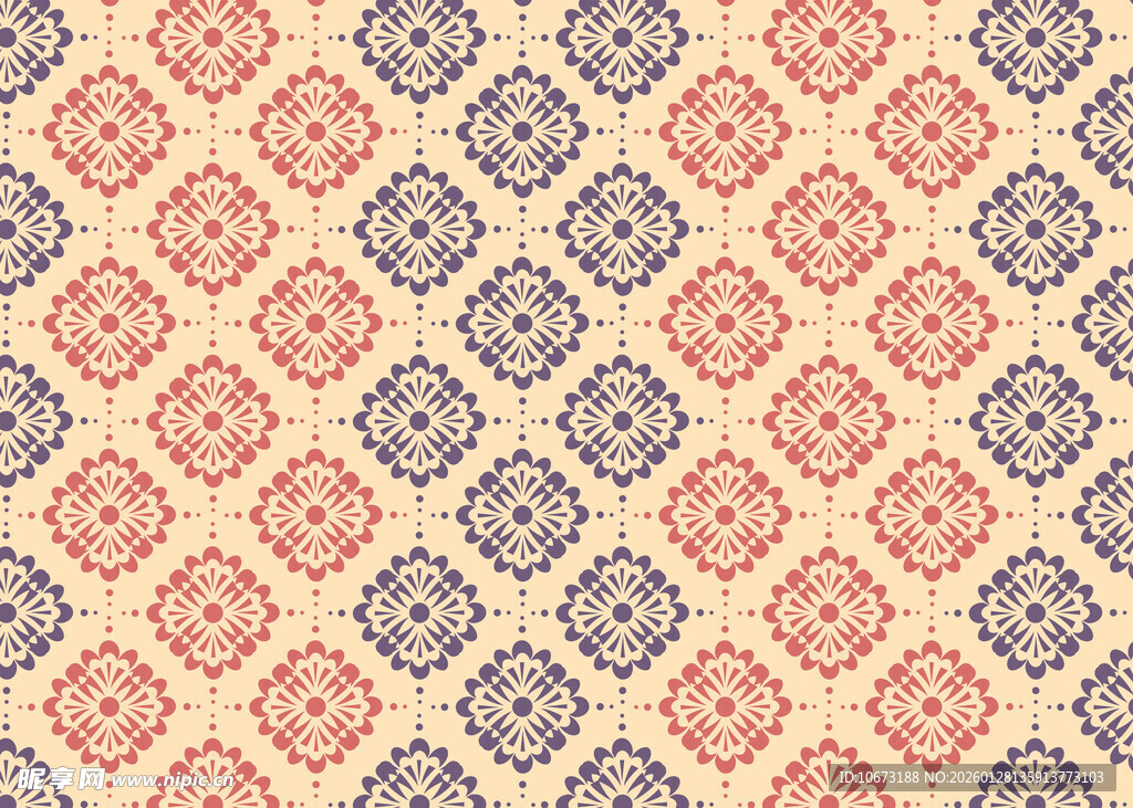 几何图案复古风无缝背景