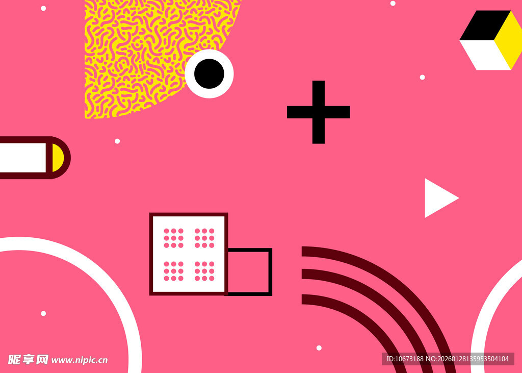 粉色几何抽象图案设计