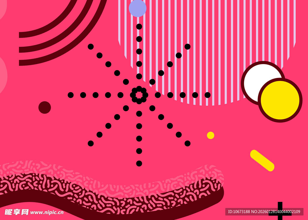 粉色几何抽象艺术图案