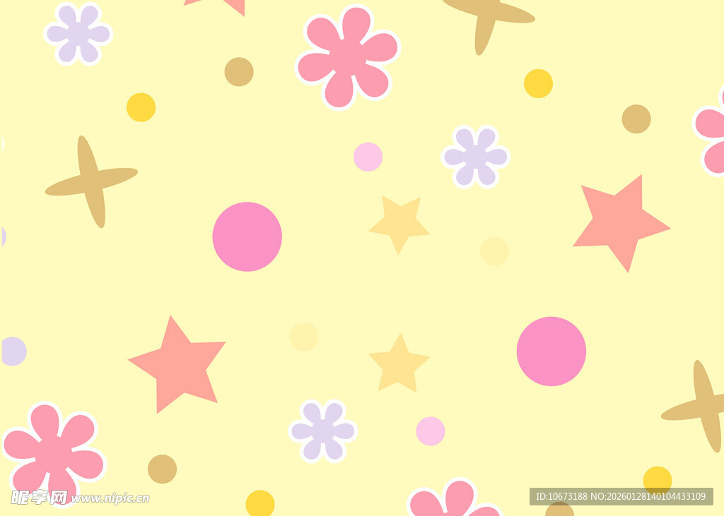 可爱花朵星星图案背景