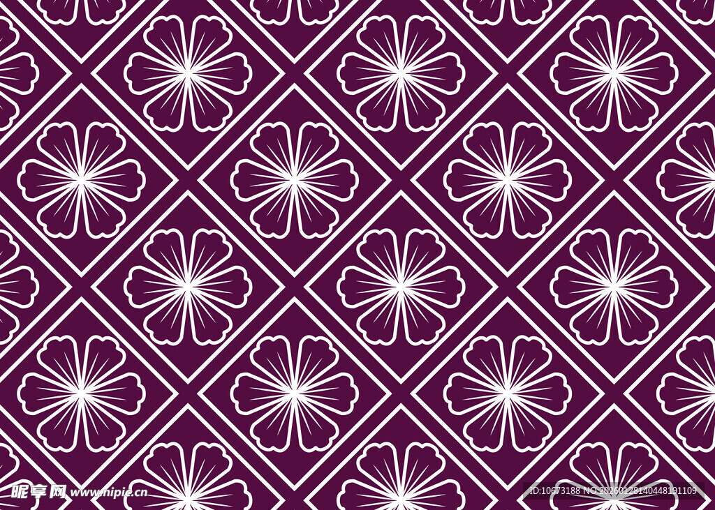 紫色花纹几何图案壁纸