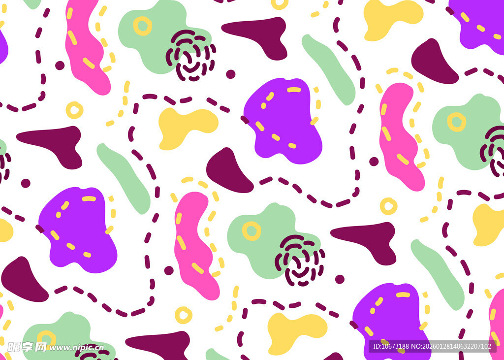 多彩卡通图案无缝背景