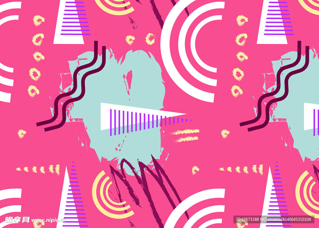 粉色几何抽象艺术图案