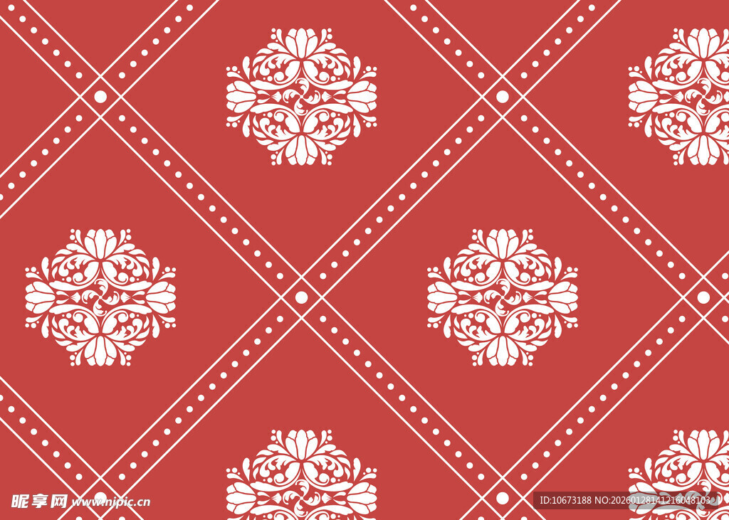 红色几何花纹图案背景