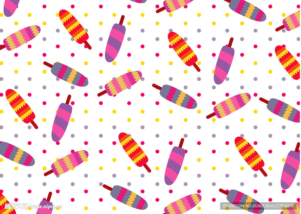 多彩冰淇淋图案背景