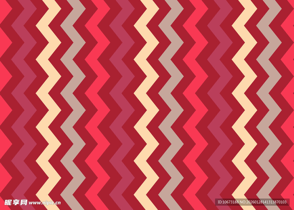 红色锯齿纹几何图案背景