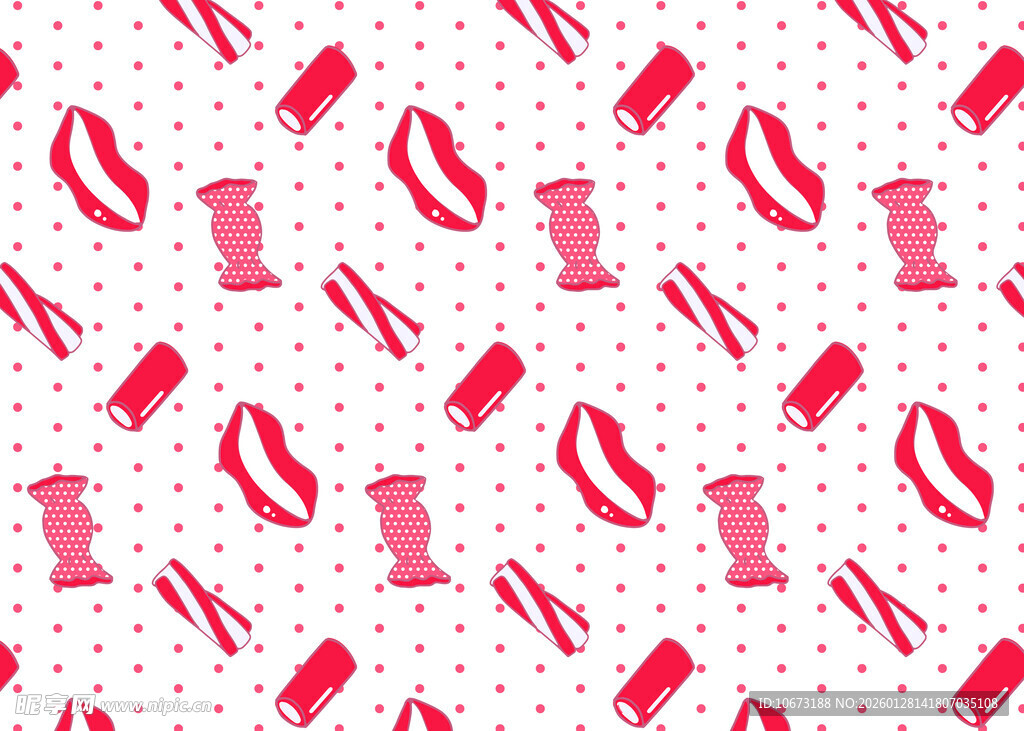 红色唇膏高跟鞋图案背景