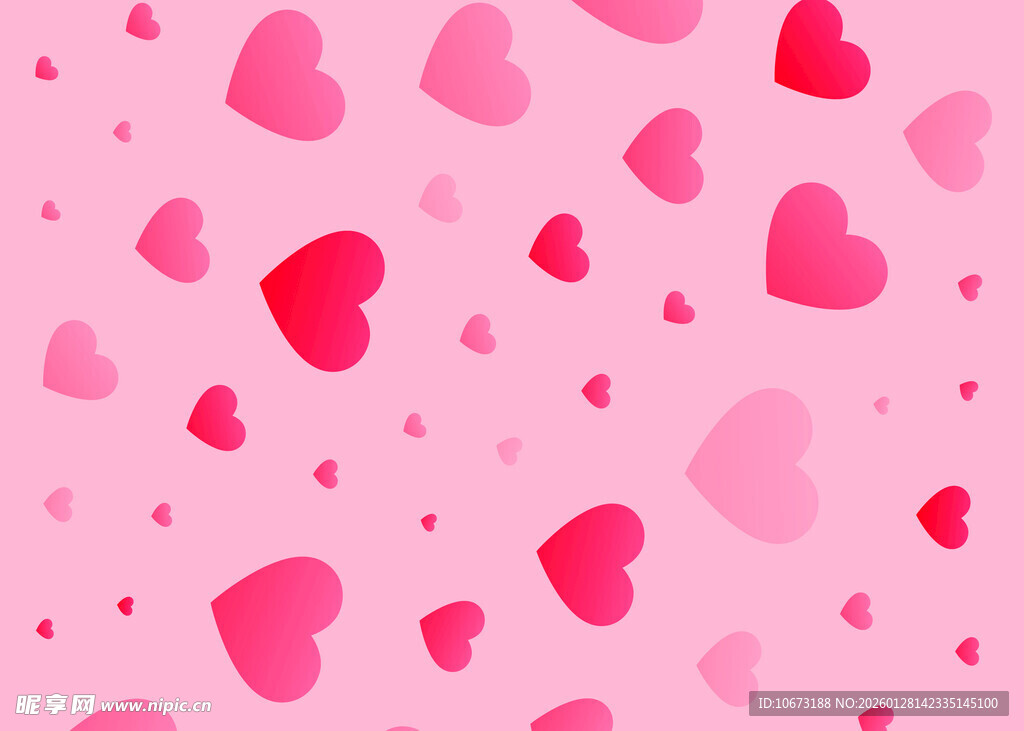 粉色爱心背景图案