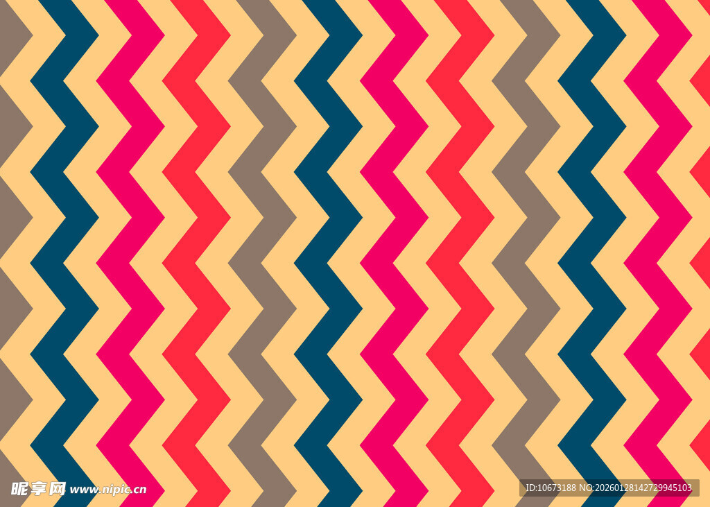彩色锯齿形条纹图案