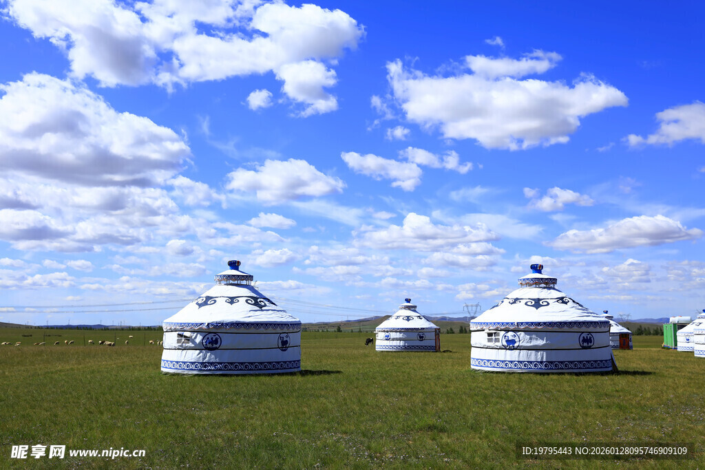 草原上的蒙古包