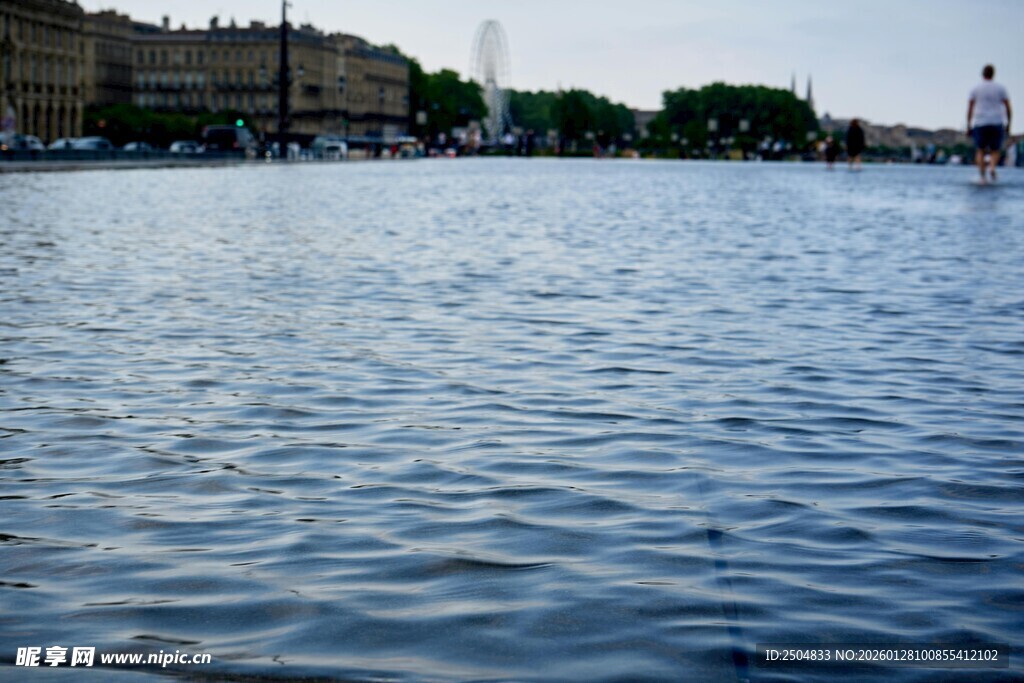 宁静水域旁的城市风光