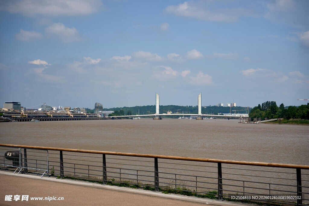 江边城市风景远眺