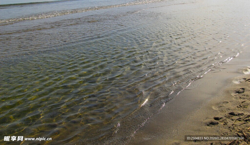 海边沙滩 波光粼粼的海水