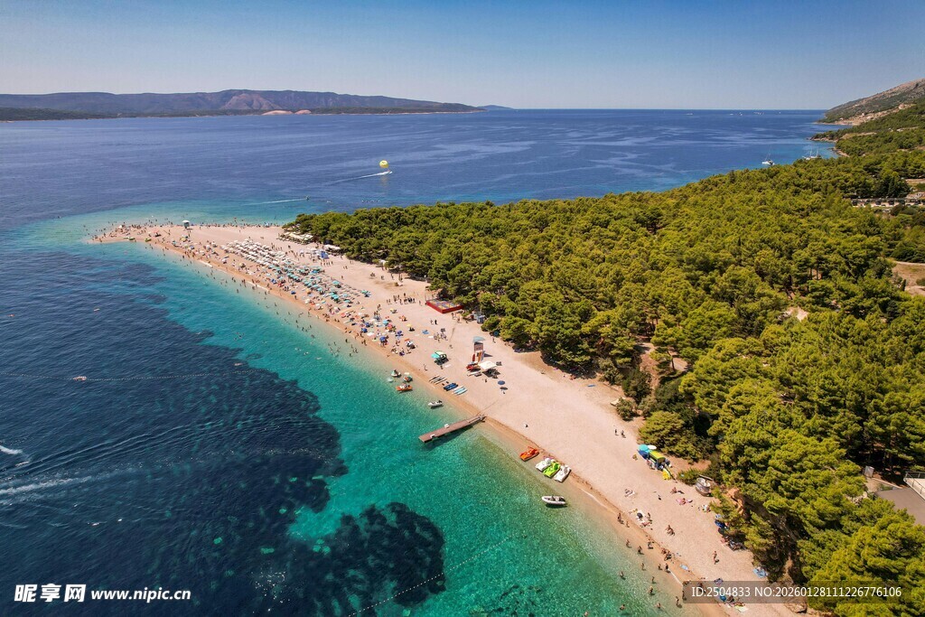 美丽海岛沙滩俯瞰美景