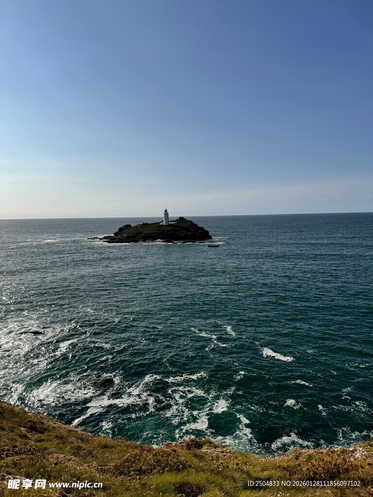 海边灯塔 辽阔海景风光