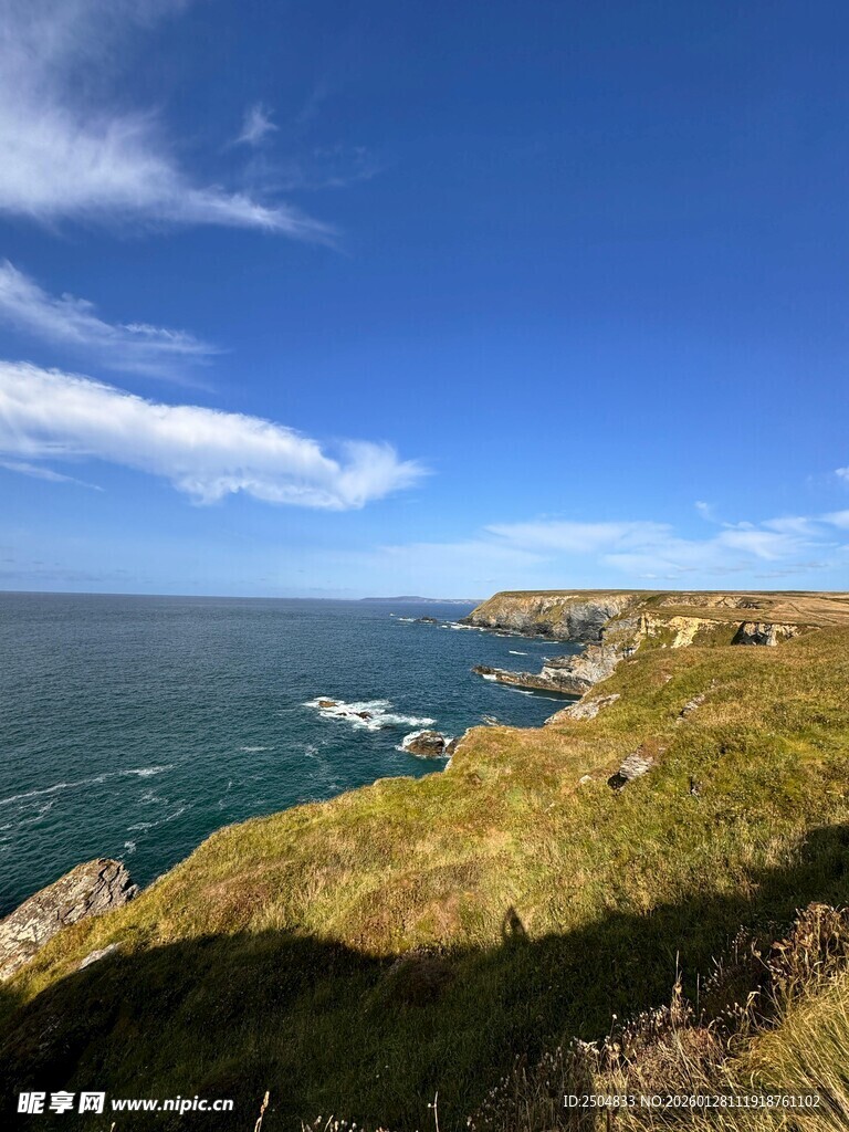 海岸风光远眺美丽海岸线