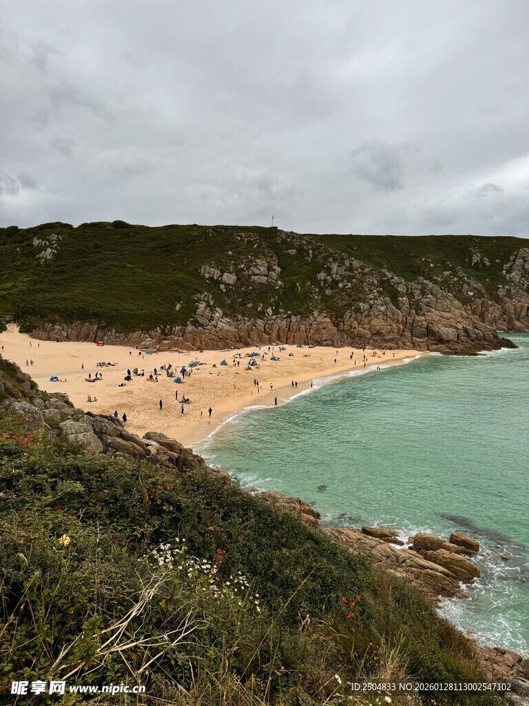 海岸美景 碧海金沙绿植被