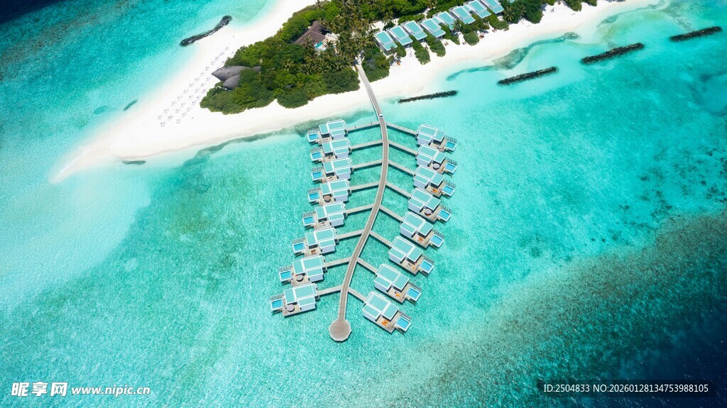 马尔代夫水 度假屋美景