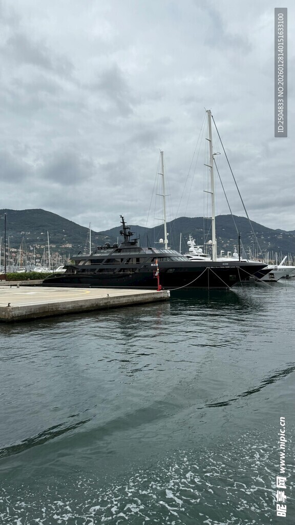 海港停泊的多艘帆船