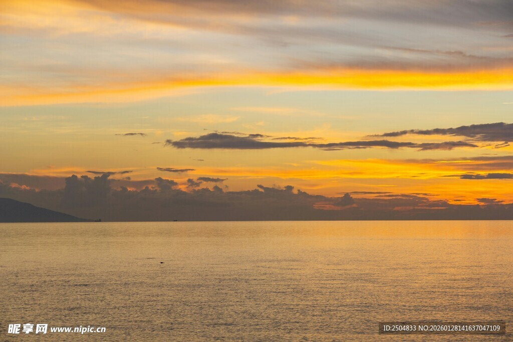 海上壮丽日落美景