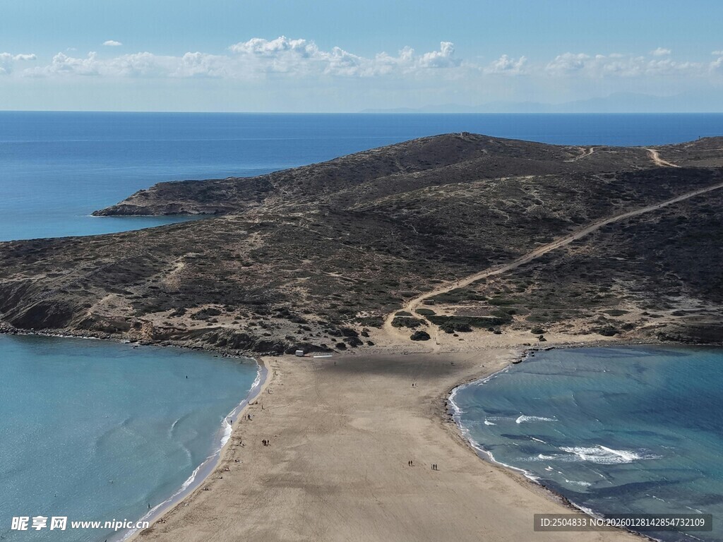 美丽海岛沙滩与碧海蓝天