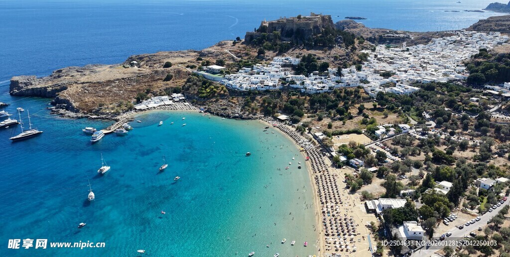 美丽海滨风光俯瞰图