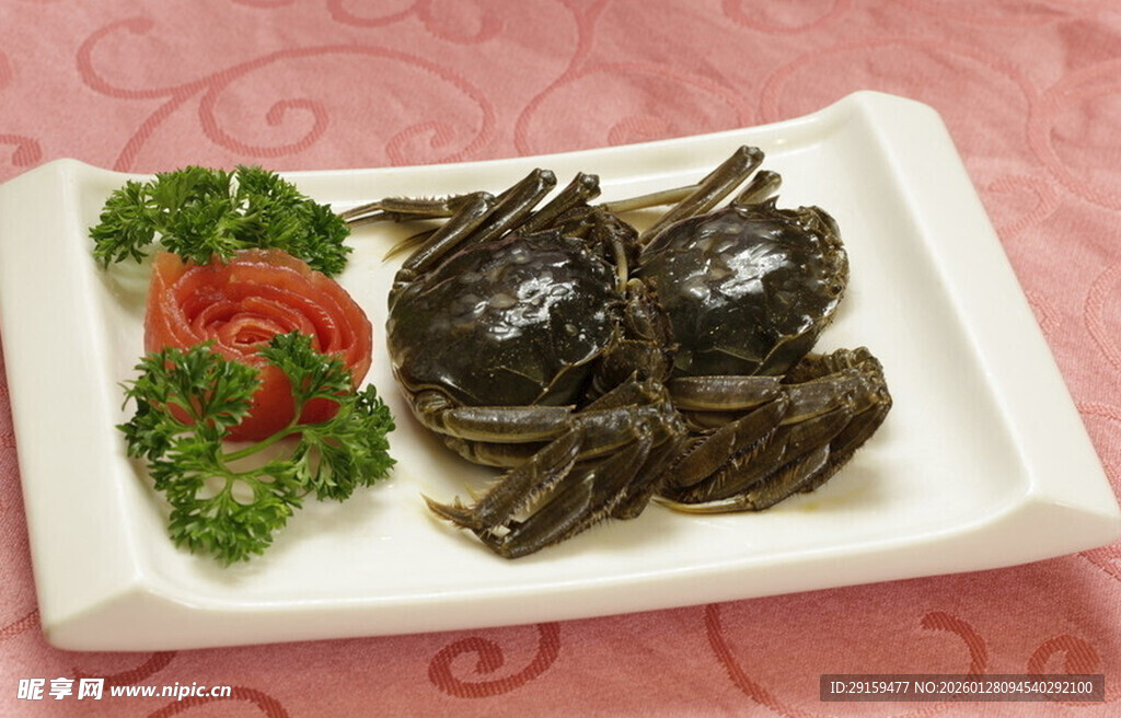 美味大闸蟹摆盘精致