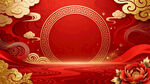 中式红金风背景图