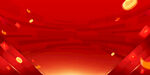 红色喜庆梦幻光影背景