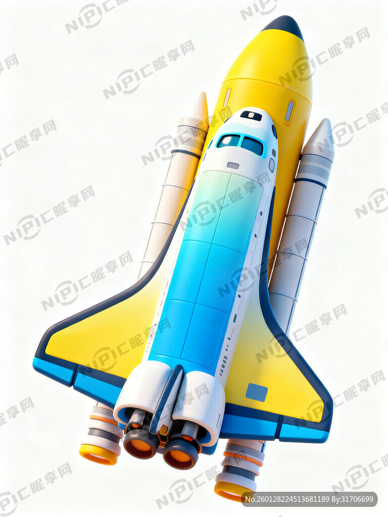 航天飞机 卡通  颜色漂亮  