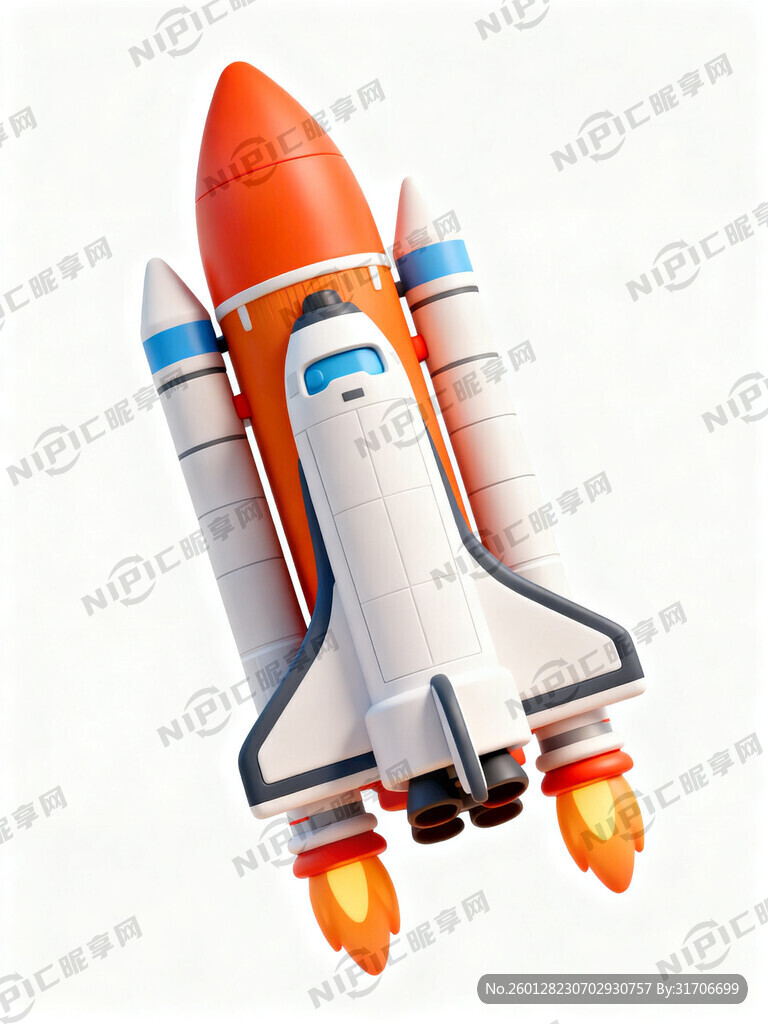 运载火箭  颜色漂亮  卡通 