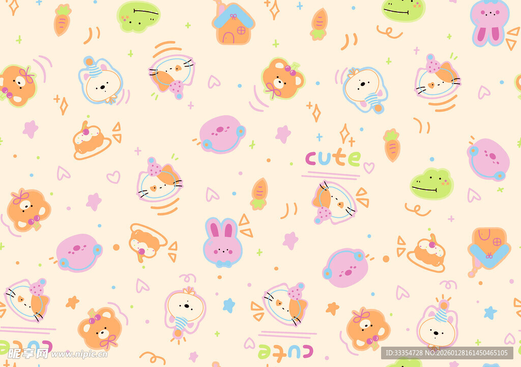 可爱卡通甜点图案背景
