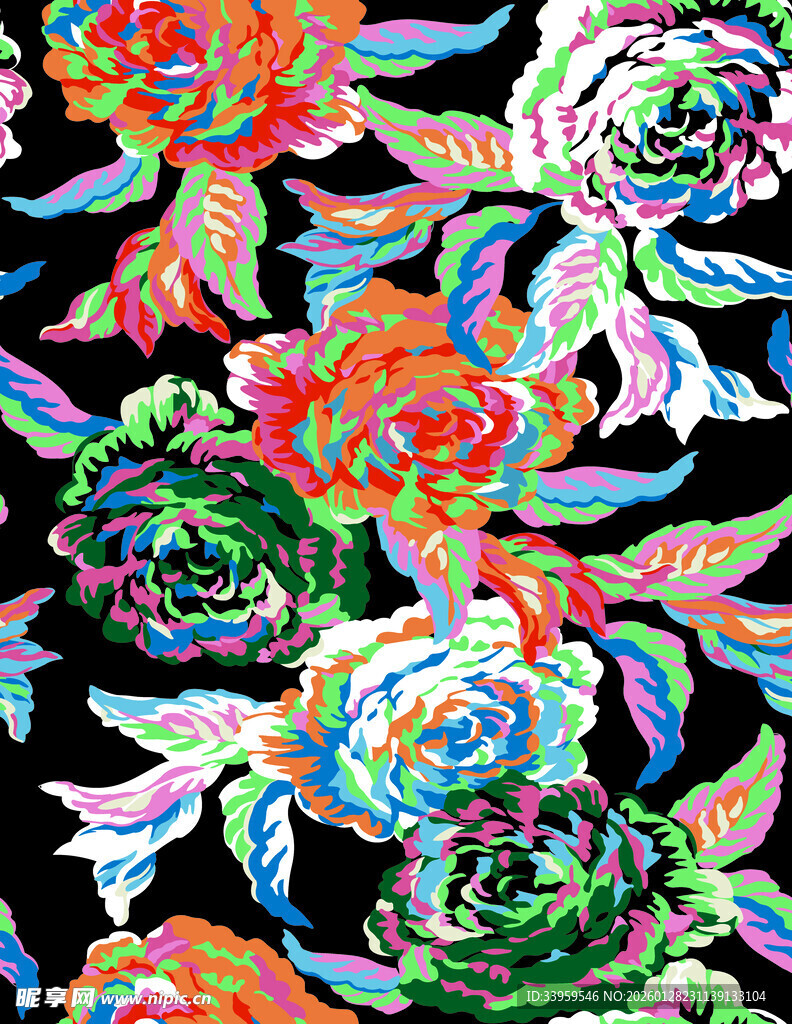 多彩花卉图案设计