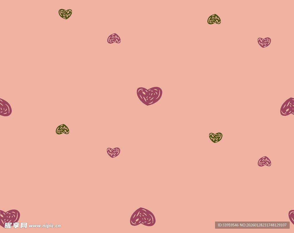 粉色爱心图案背景