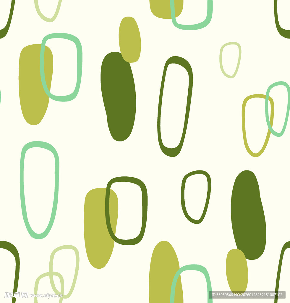 清新几何形状无缝图案